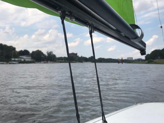 Großschot mit traveler an der Dyas